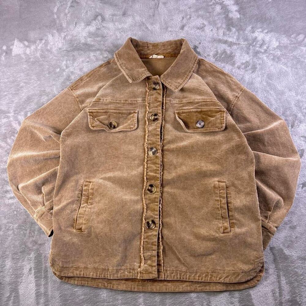 Mystree Corduroy Women’s Medium Brown Button Up Oversized Boho